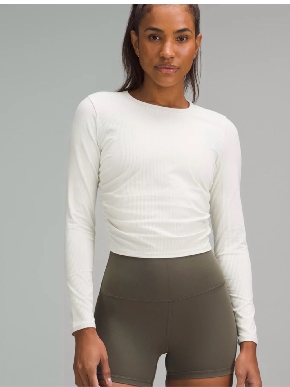 Lululemon All It Takes Long Sleeve Ribbed Nulu White Size 4 NWT